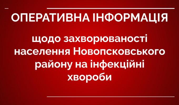 Оперативна інформація щодо захворюваності населення Новопсковського району на інфекційні хвороби