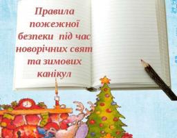 Пожежна безпека під час святкування Новорічних та Різдвяних свят